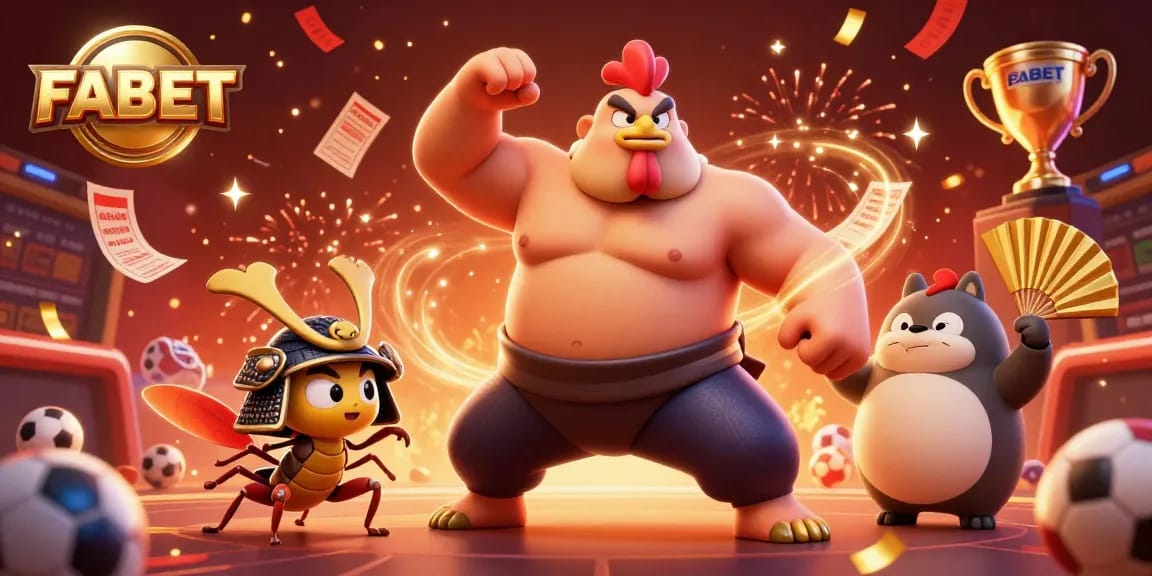FABET brings excitement to sports betting with a dynamic scene featuring iconic characters and vibrant action elements