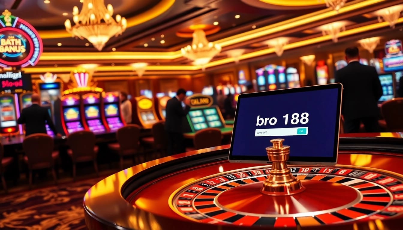 Experience the excitement of bro138 login on a vibrant casino floor filled with luxury.