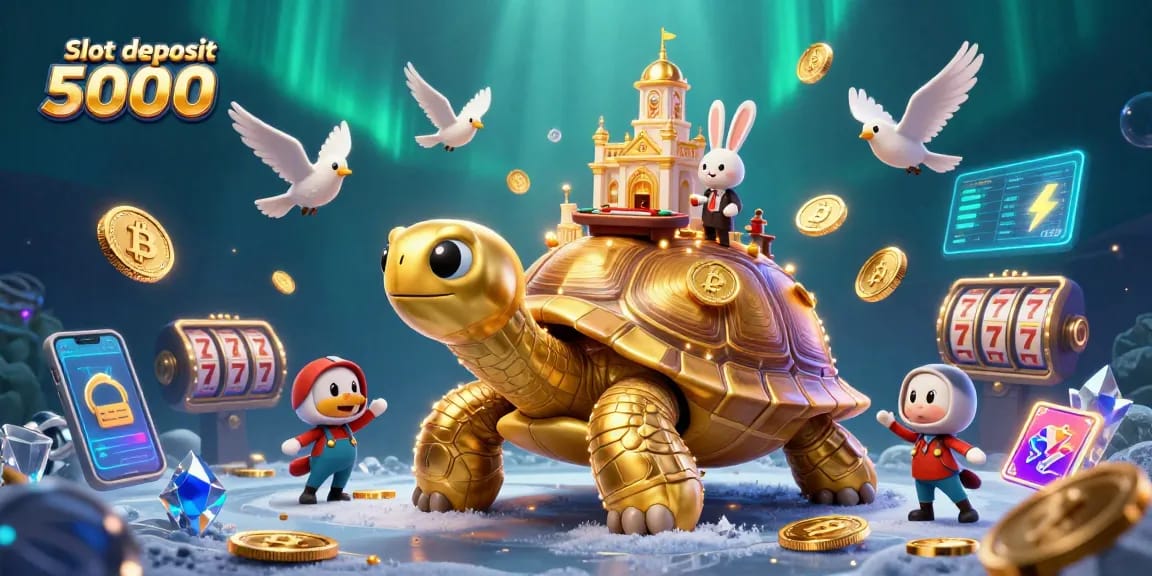Engage in exciting gameplay with slot deposit 5000 featuring a golden tortoise casino and dynamic gaming elements.