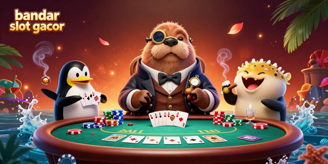 Experience thrilling gameplay at bandar slot gacor with our 3D casino illustration featuring charming characters.