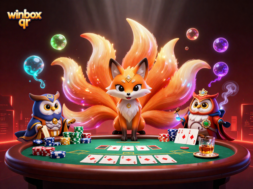 Experience winbox qr gaming with vibrant poker action, featuring colorful characters and dynamic game elements.