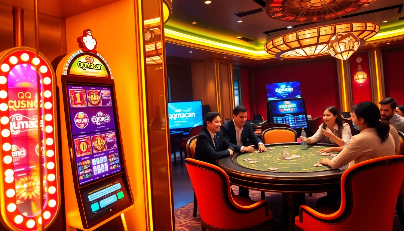 Experience the thrill of winning at QQMACAN's innovative slot machines while enjoying the vibrant casino atmosphere.