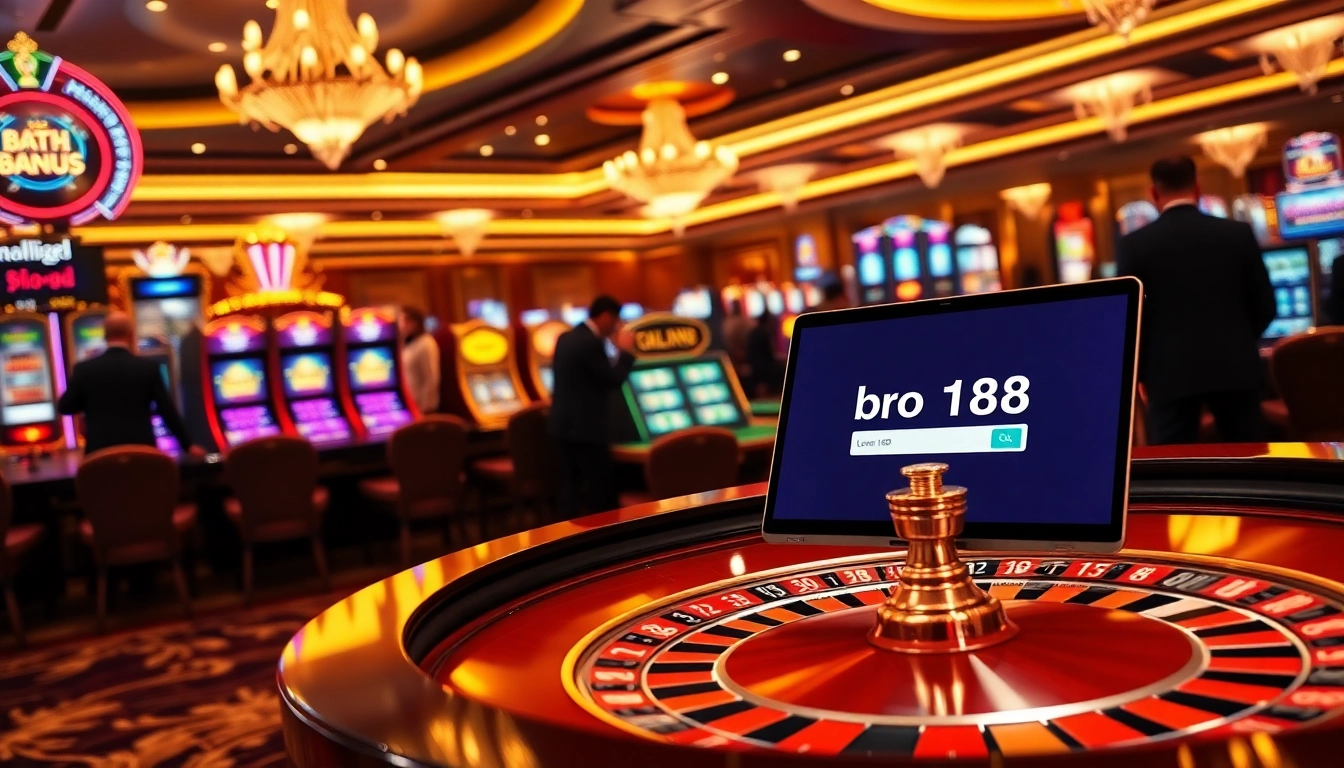 Experience the excitement of bro138 login on a vibrant casino floor filled with luxury.