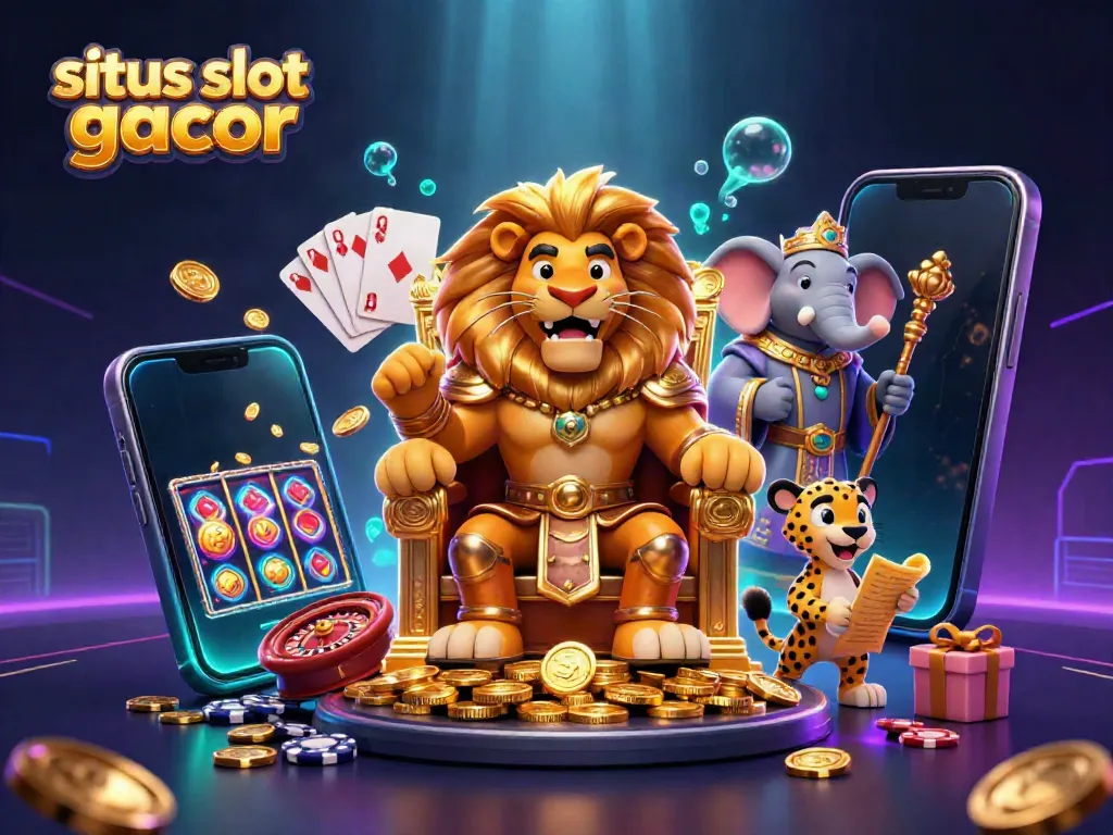 Slot gacor menyajikan raja singa dengan elemen permainan kasino, mendemonstrasikan kemewahan dan hiburan.
