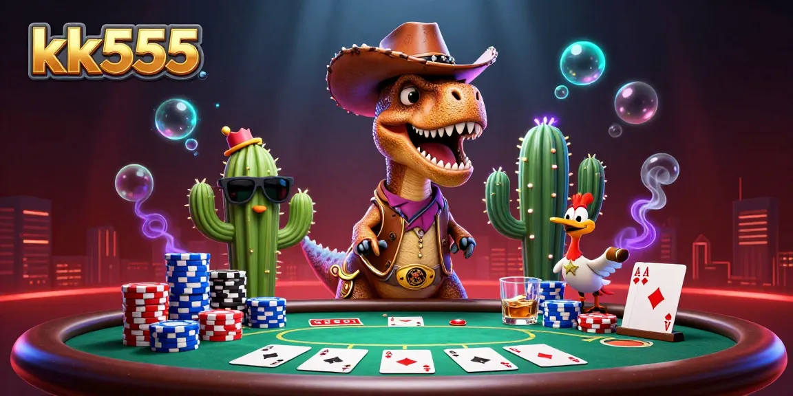 Engage with exhilarating poker gameplay at kk555 featuring colorful cards and chips!