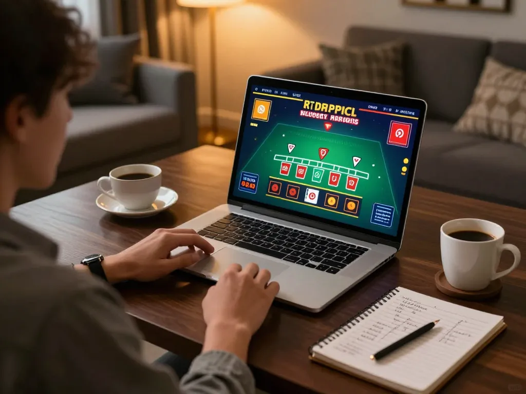 Player strategizing at home while engaging with J188 online casino gaming.