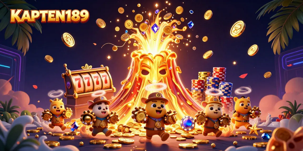 KAPTEN189 memicu jackpot dengan mesin slot beruntun, harta berkilau dan hewan penjelajah berlari membawa hadiah.
