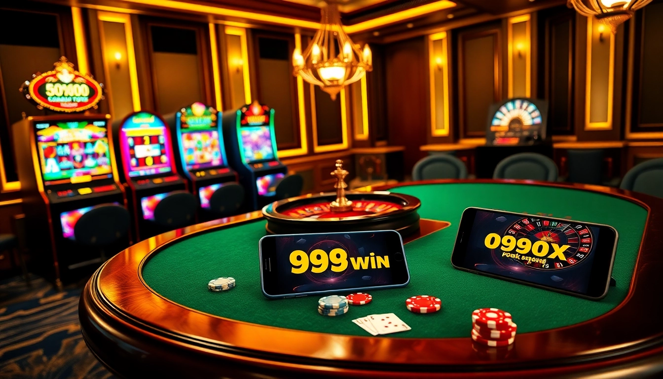 Gamble strategically at link 98win with vibrant slot machines and poker tables.