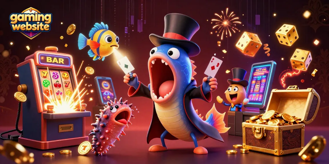 Experience the excitement of a gaming website with vibrant characters and jackpot-themed elements.