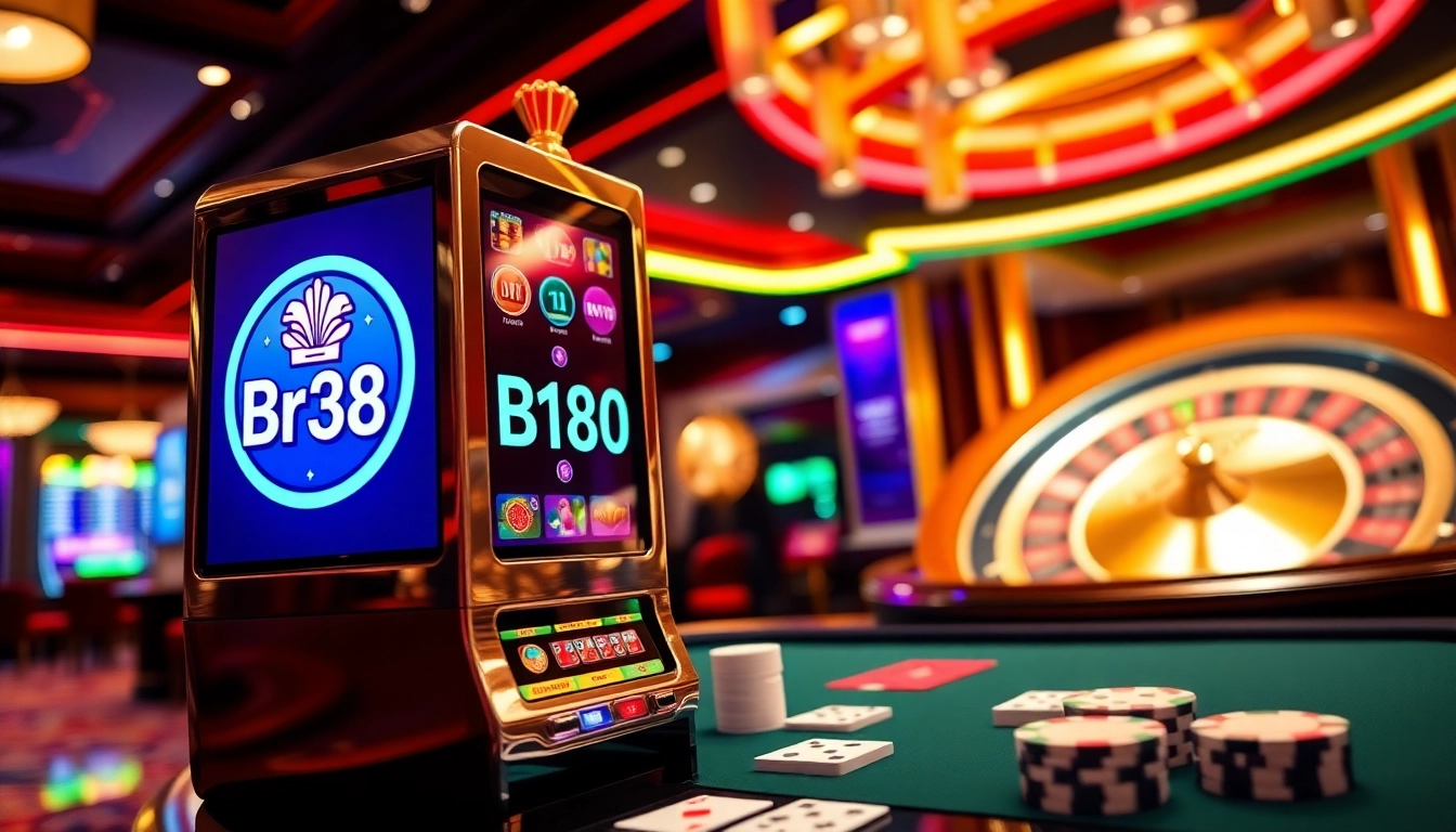Experience the thrill of Bro138 login with vibrant casino gaming visuals and a dynamic atmosphere.