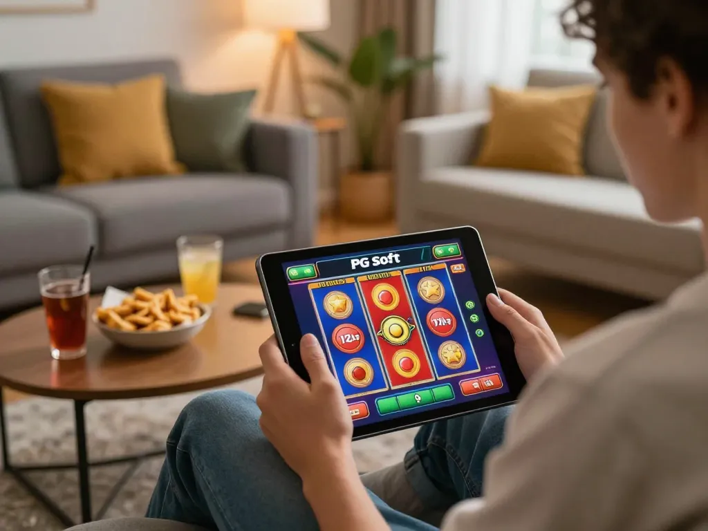 Bermain PG Soft Demo Gratis di tablet dalam pengaturan rumah yang nyaman