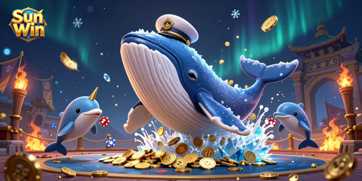 Sun Win features a captain whale, golden narwhal, and playful dolphins in an exciting gaming environment.