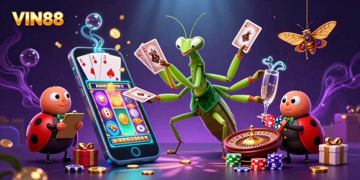 Experience wins at VIN88 with dynamic slot games featuring vibrant characters and rich casino elements.