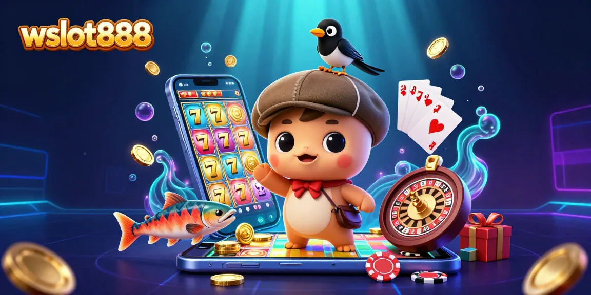 Raih kemenangan dengan wslot888, tampilan lucu dari karakter 3D yang bermain permainan kasino