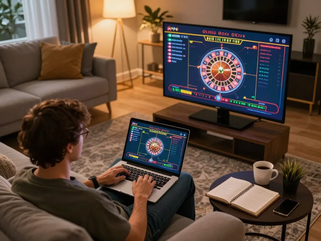 SC88 user engaging in exciting live dealer roulette game from home studio
