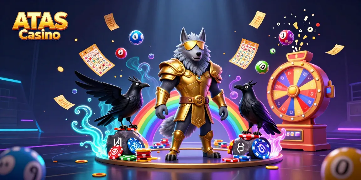 Experience thrilling gameplay at ATAS Casino with vibrant lottery balls and dynamic casino elements.