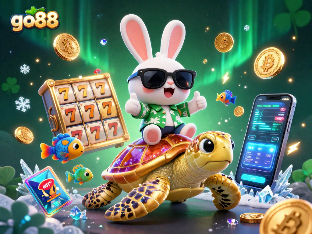 Experience thrilling gaming adventures with go88 at an exciting cartoon casino scene.