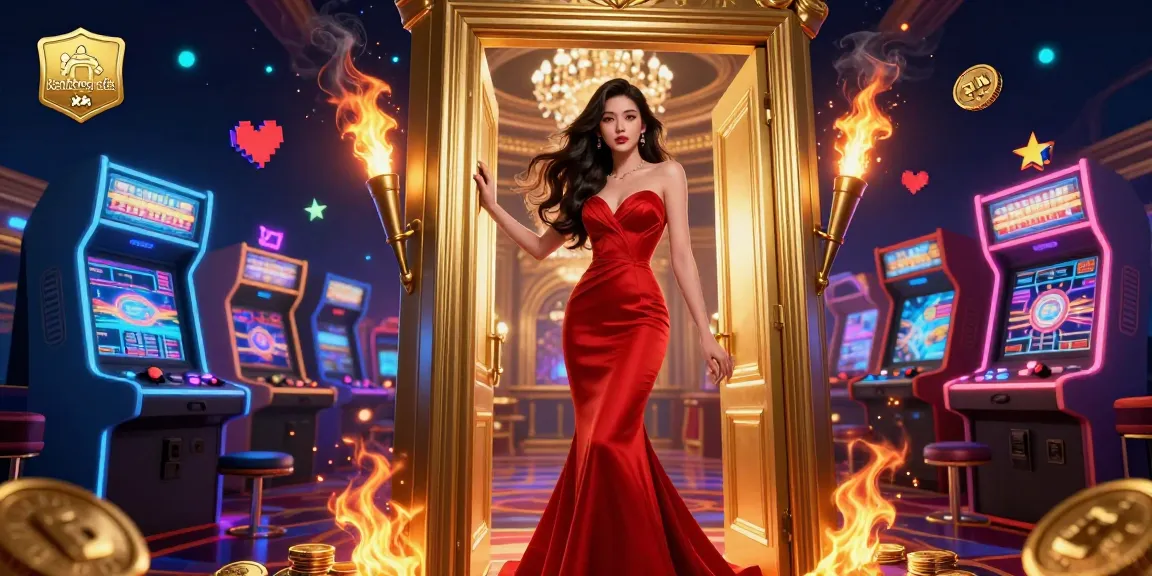 Engage with kèo bóng đá in a vibrant scene showcasing betting excitement with a stunning Asian woman in a casino doorway.