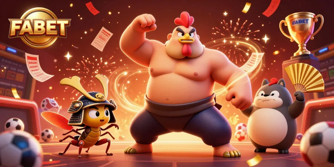 FABET brings excitement to sports betting with a dynamic scene featuring iconic characters and vibrant action elements