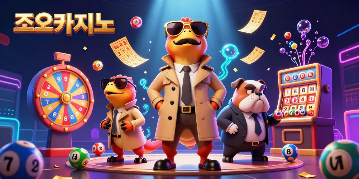 Experience the excitement of 조이카지노 with cartoon raptors entering the VIP lounge surrounded by dynamic casino elements.