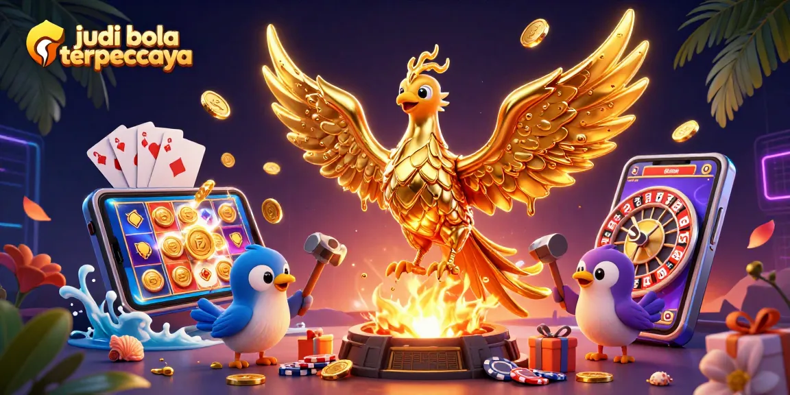Experience judi bola terpercaya with a stunning molten phoenix and vibrant casino elements.
