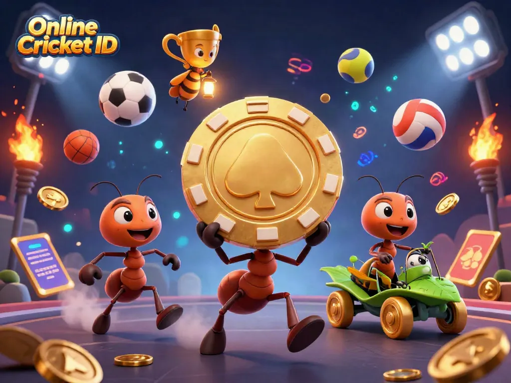Bet smart with an Online Cricket ID while ants navigate a thrilling heist under lights.