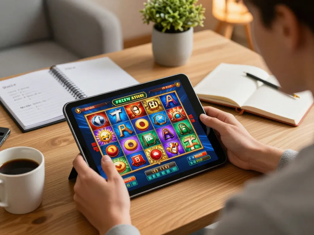 Engaging in exciting gameplay on a situs gacor slot machine while managing bets online from home.