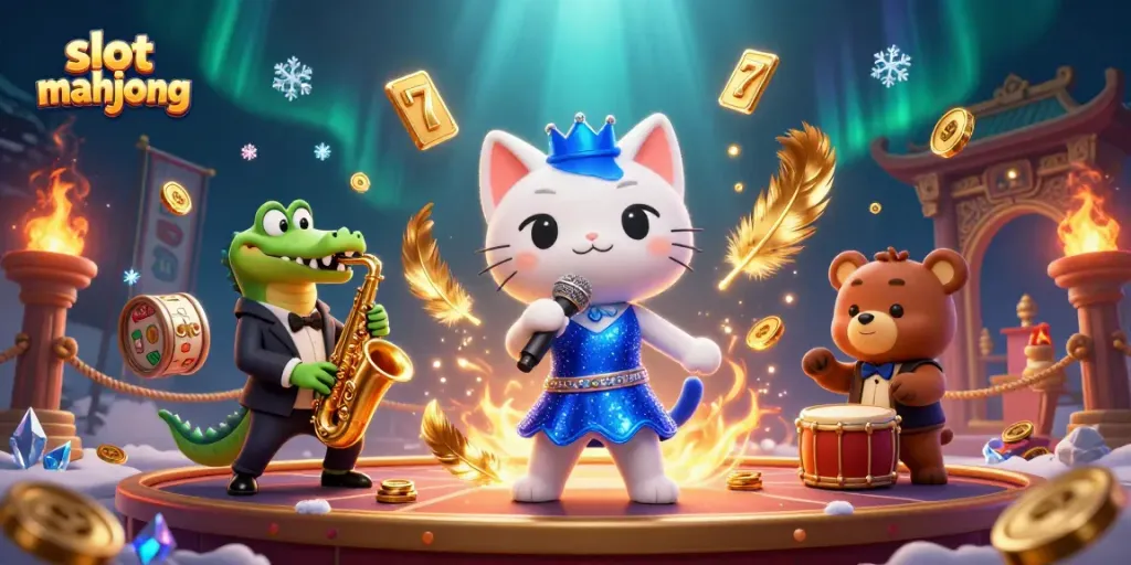 Experience thrilling gameplay with slot mahjong in a vibrant, dynamic casino scene