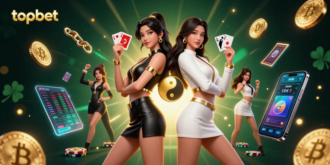 Experience topbet excitement through twin Asian women showcasing their card skills in a dazzling casino