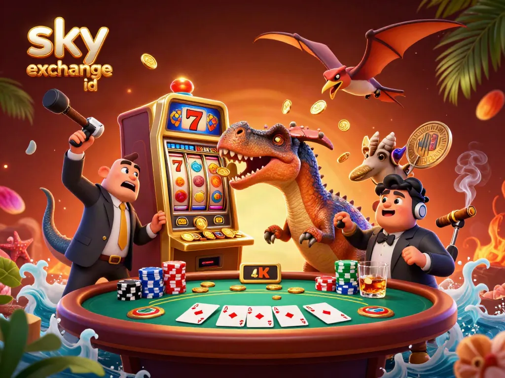Engaging scene with a sky exchange id showing characters enjoying a colorful casino atmosphere.