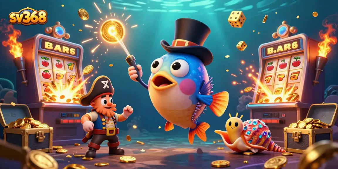 Experience gaming excitement with sv368's vibrant underwater casino-themed illustration.