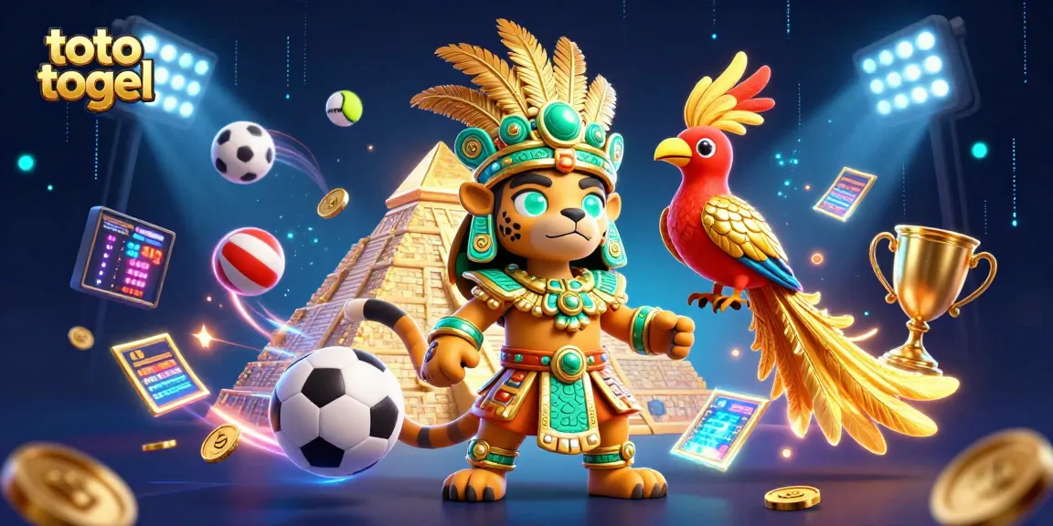 Experience big wins in toto togel with vibrant 3D illustration featuring dynamic game elements and characters.