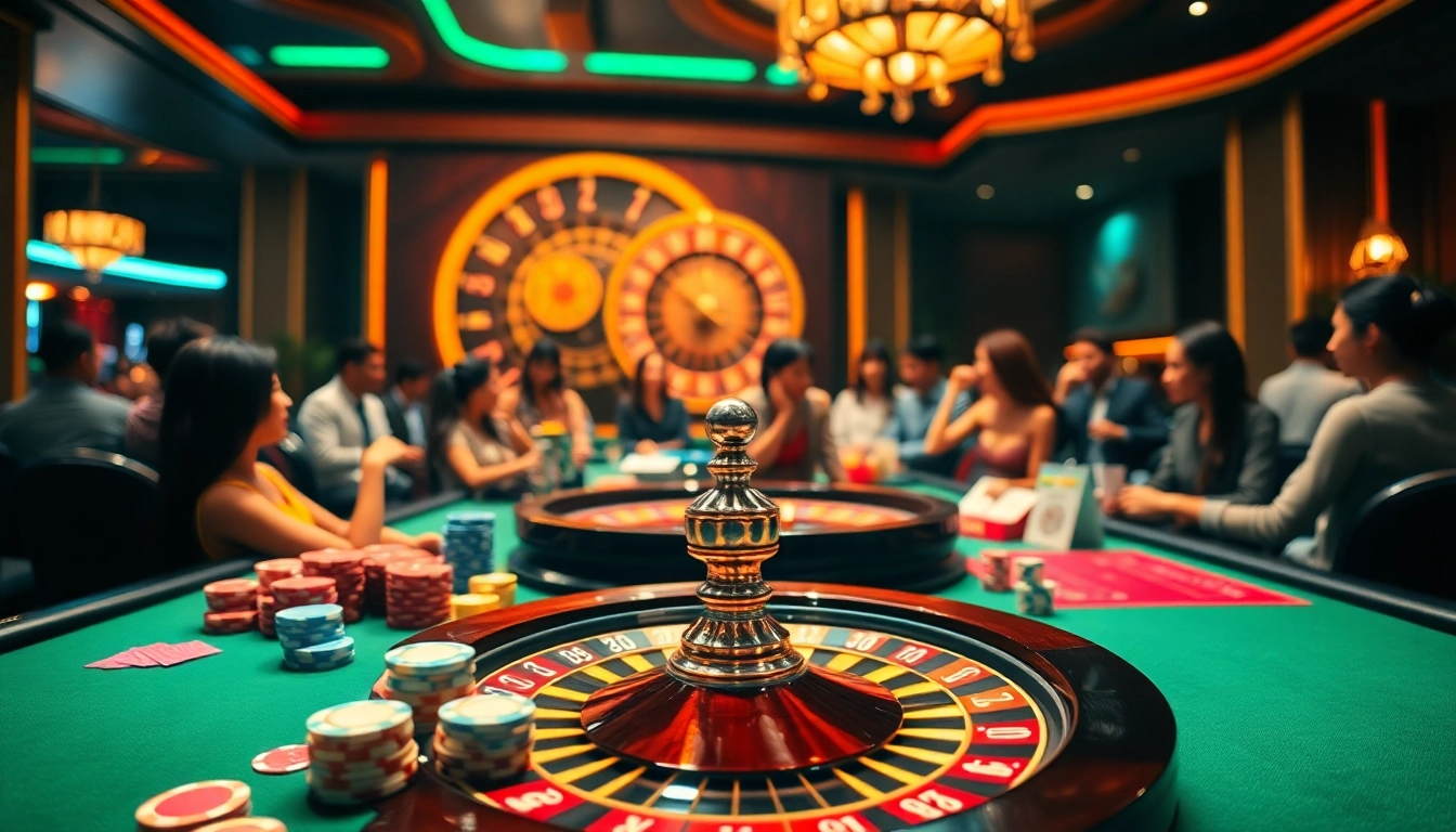 Experience the excitement of gambling at bk8thai ทางเข้า with vibrant casino games and players in action.