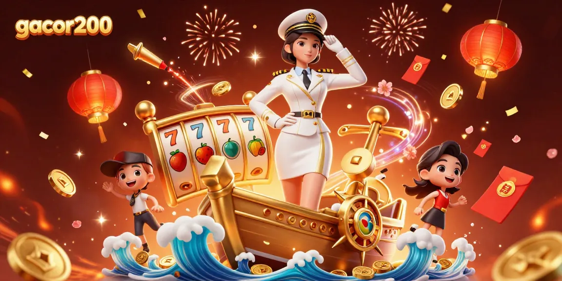Experience thrilling gameplay at gacor200 with dynamic slot reels and festive elements.