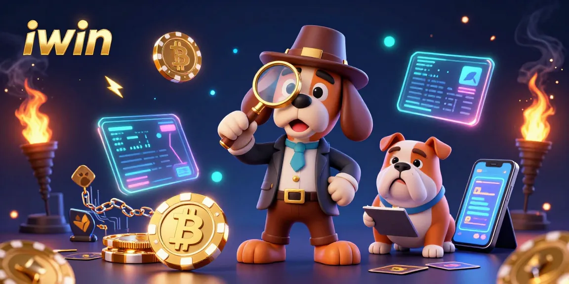 Play with iwin’s exciting gambling scene featuring a detective and crypto elements.