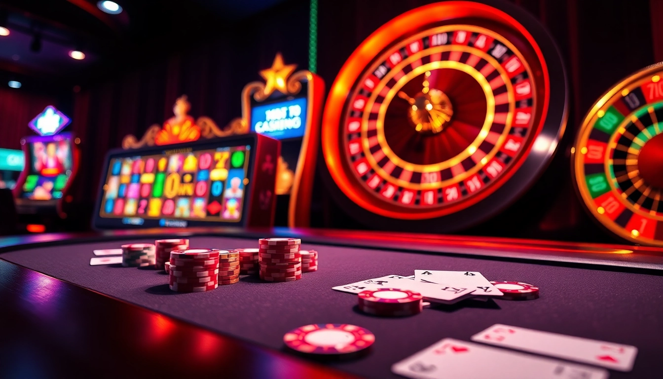 Experience thrilling casino gameplay with diverse games at https://xx88.today/, featuring vibrant poker tables and slot machines.