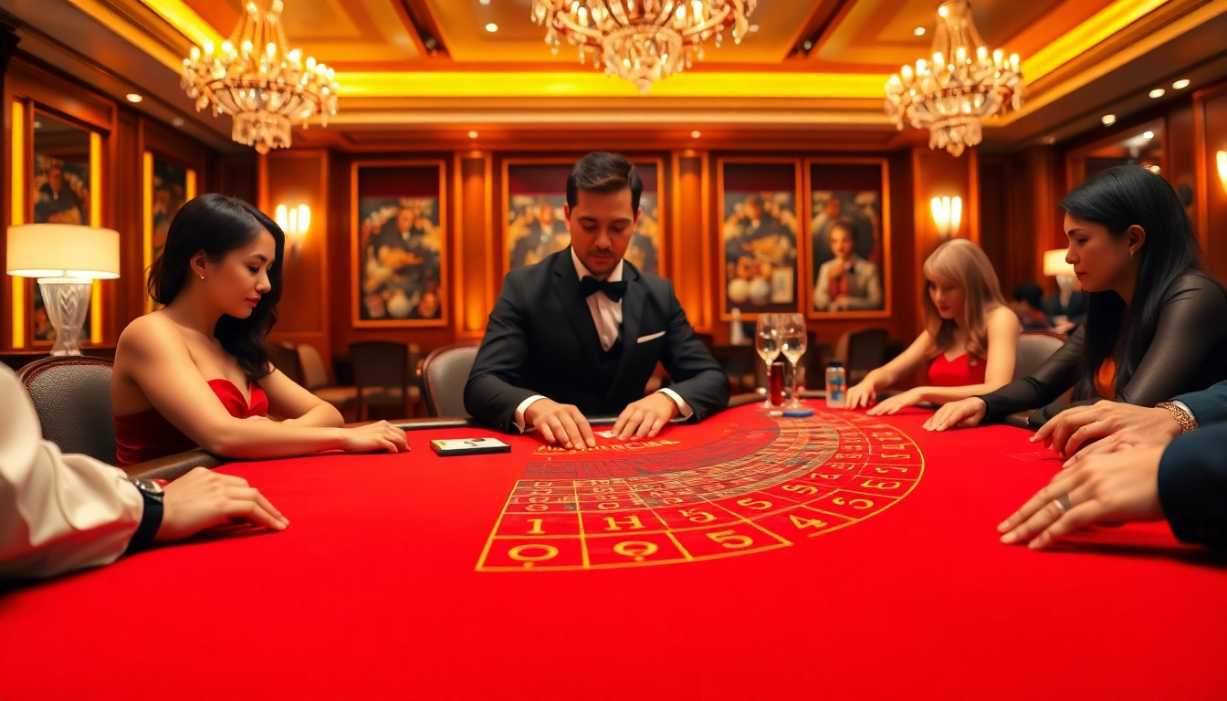 에볼루션 바카라 테이블에서 플레이어들이 집중하는 모습을 특징짓는 생동감 넘치는 장면