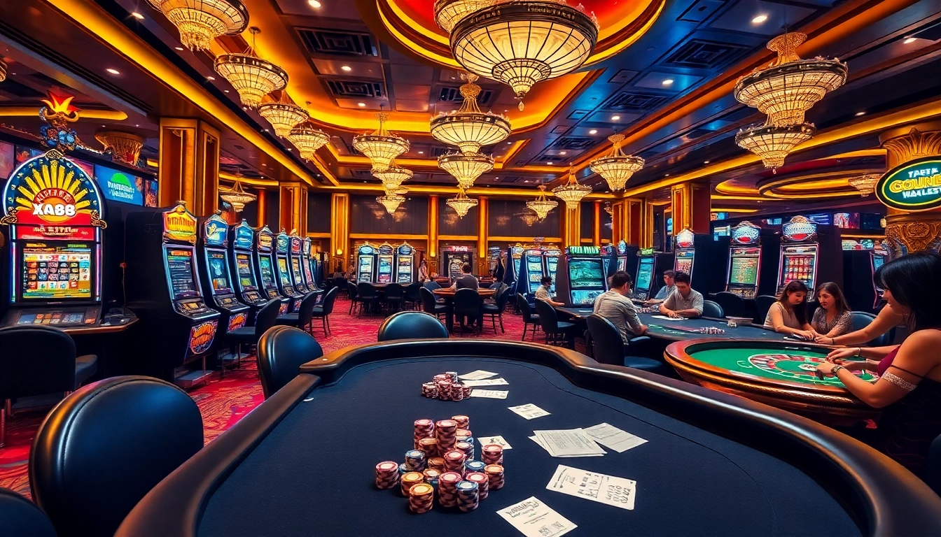 Gambling enthusiasts enjoy exciting games at nhà cái X88's luxurious casino.