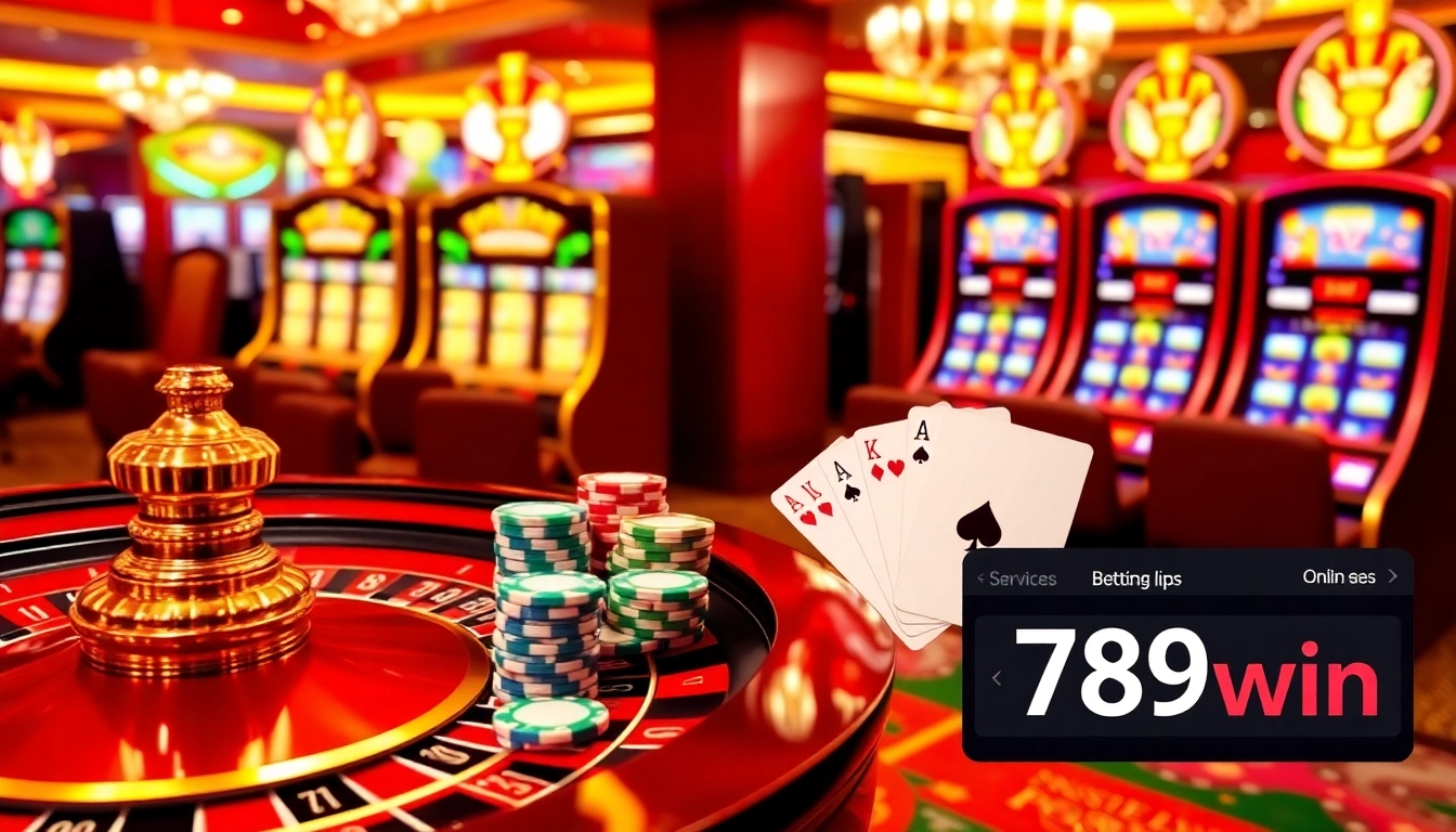 Engage with the thrill of link 789win through vibrant casino elements like roulette and poker.